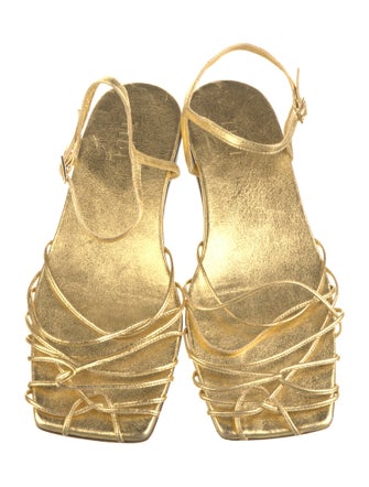 Tibi Leather T-Strap Sandals