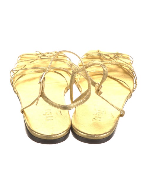 Tibi Leather T-Strap Sandals