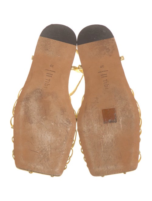 Tibi Leather T-Strap Sandals