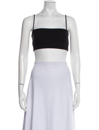 Tibi Square Neckline Sleeveless Crop Top