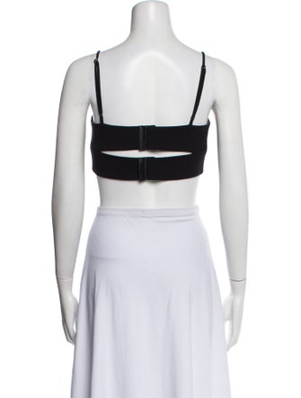 Tibi Square Neckline Sleeveless Crop Top
