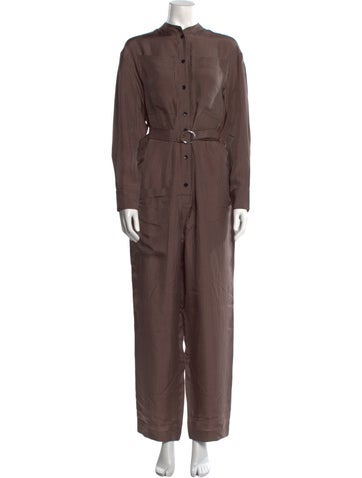 Tibi Jumpsuits and Rompers Plaid Print Mock Neck Jumpsuit US 2 | XS