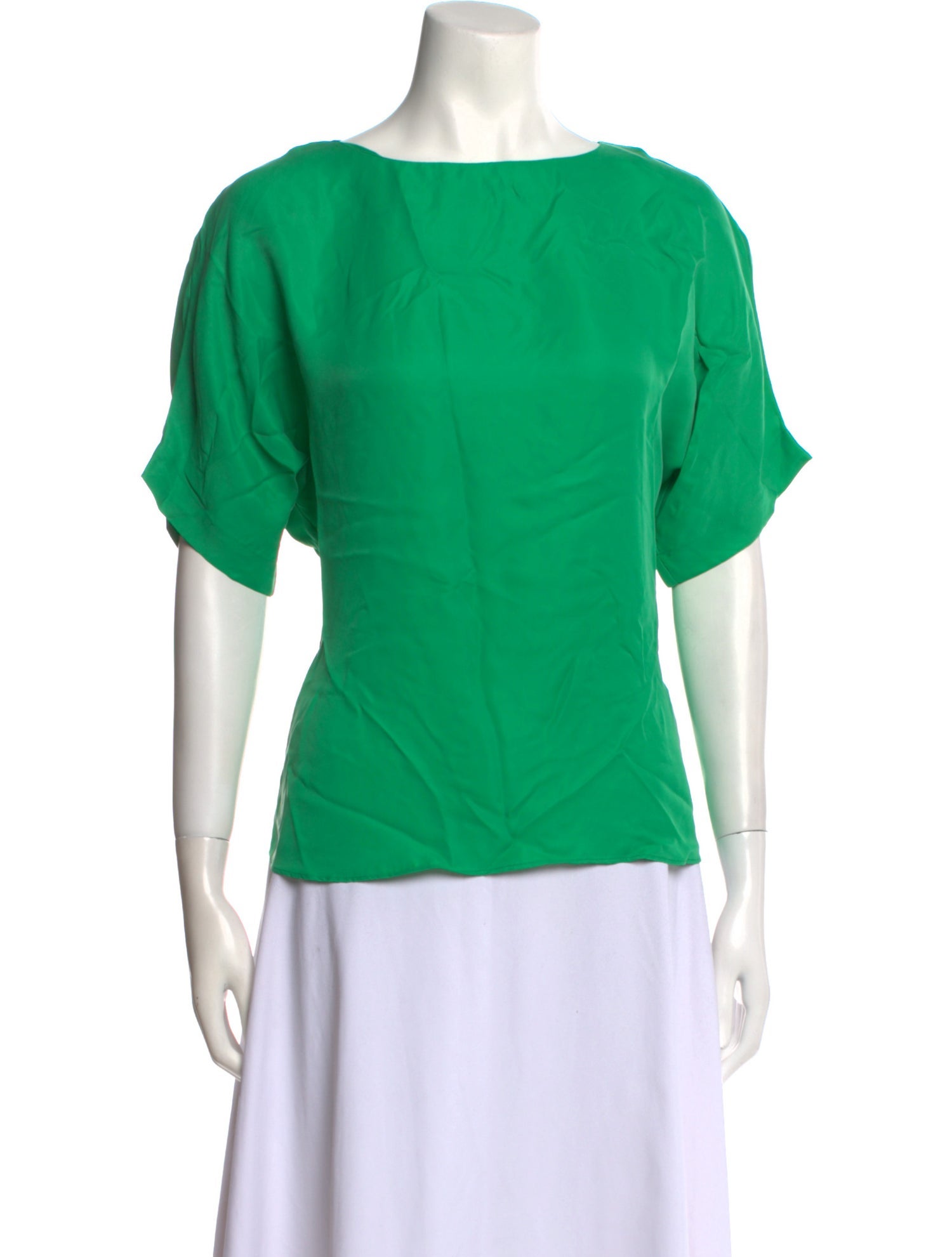 Tibi Bateau Neckline Short Sleeve Blouse
