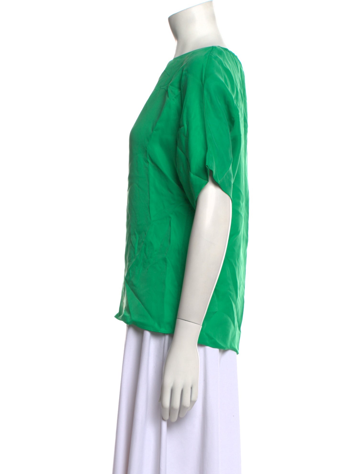 Tibi Bateau Neckline Short Sleeve Blouse