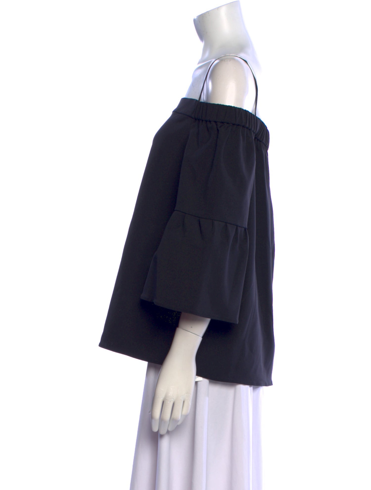 Tibi Off-The-Shoulder Three-Quarter Sleeve Blouse