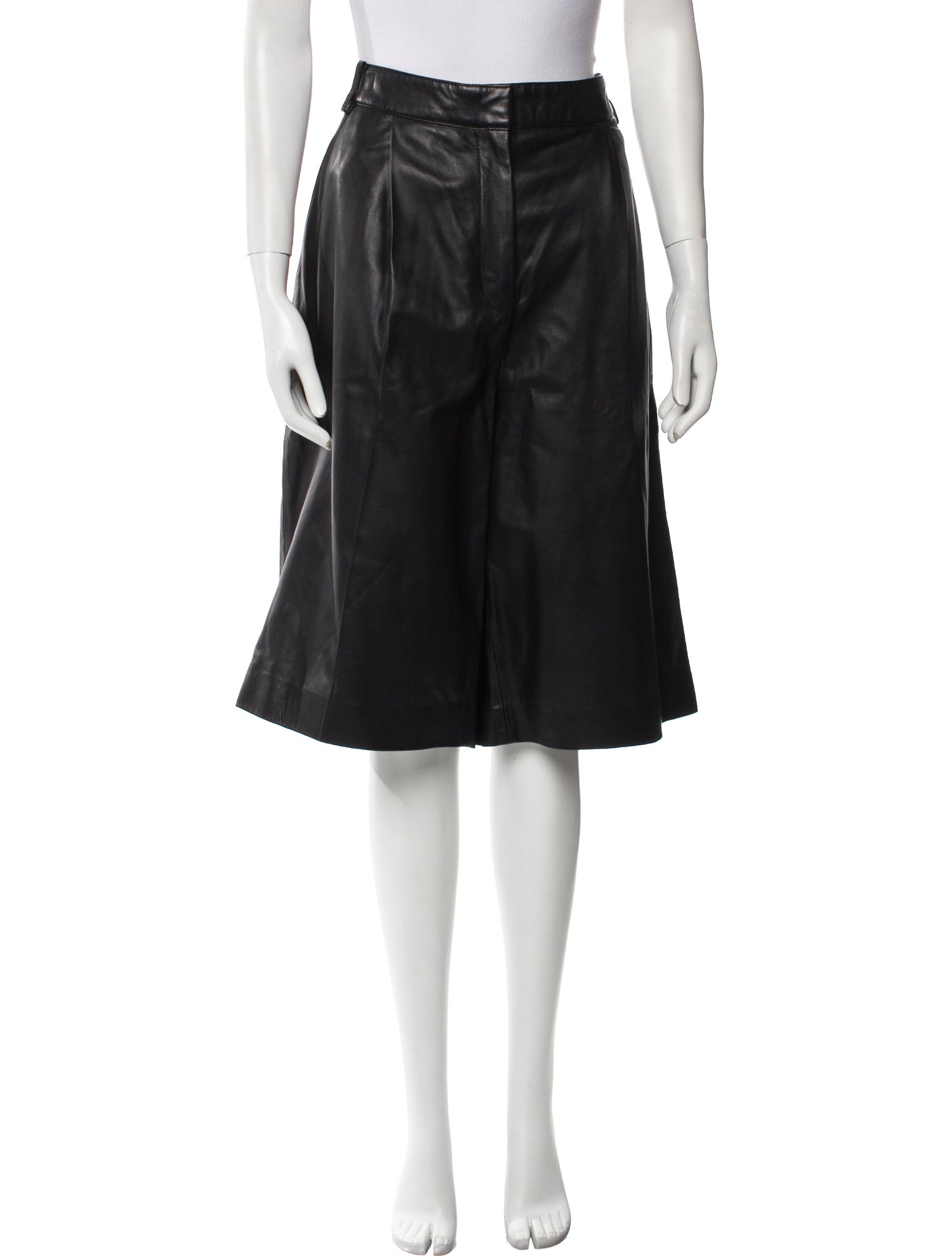 Tibi Leather Knee-Length Shorts