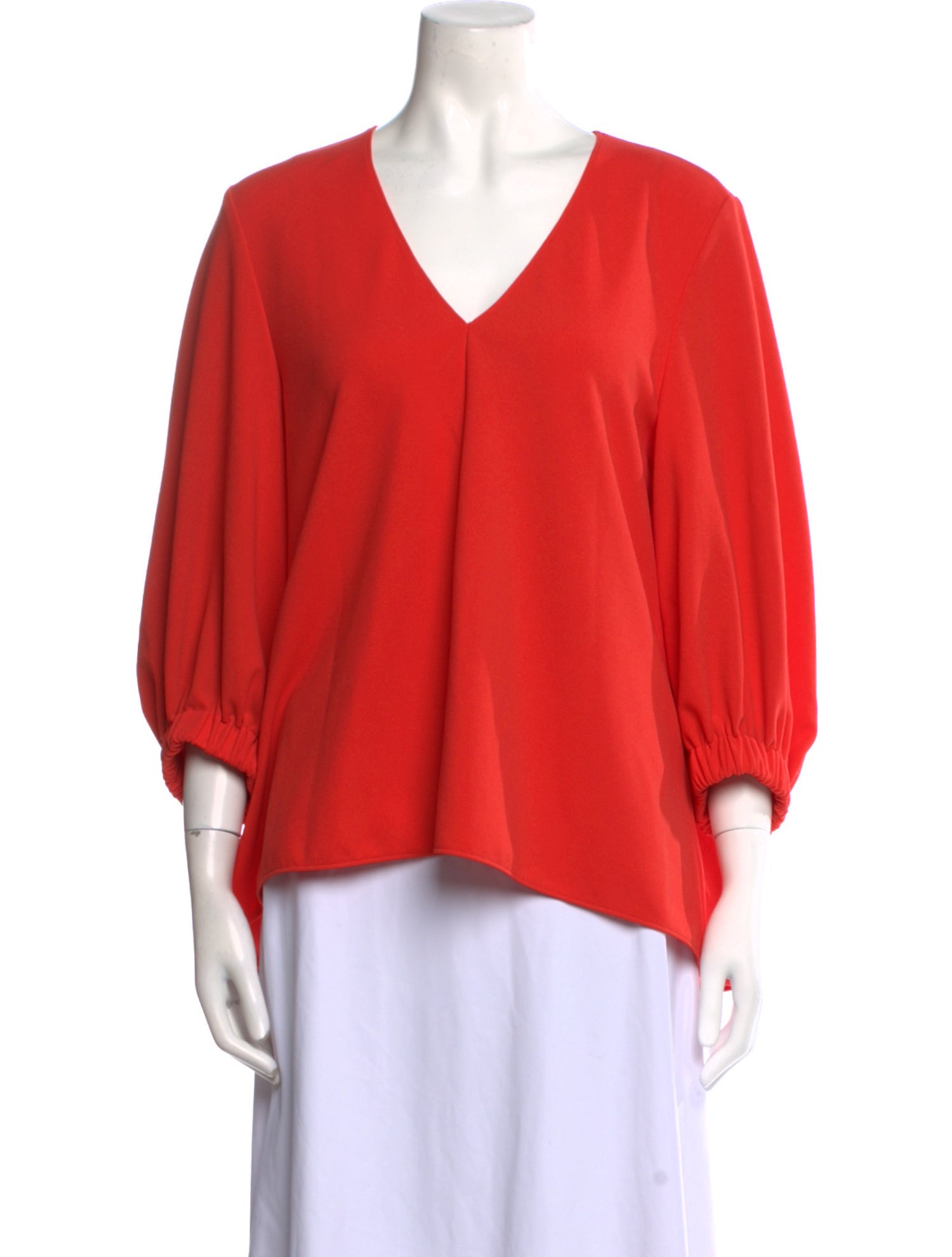 Tibi V-Neck Three-Quarter Sleeve Blouse