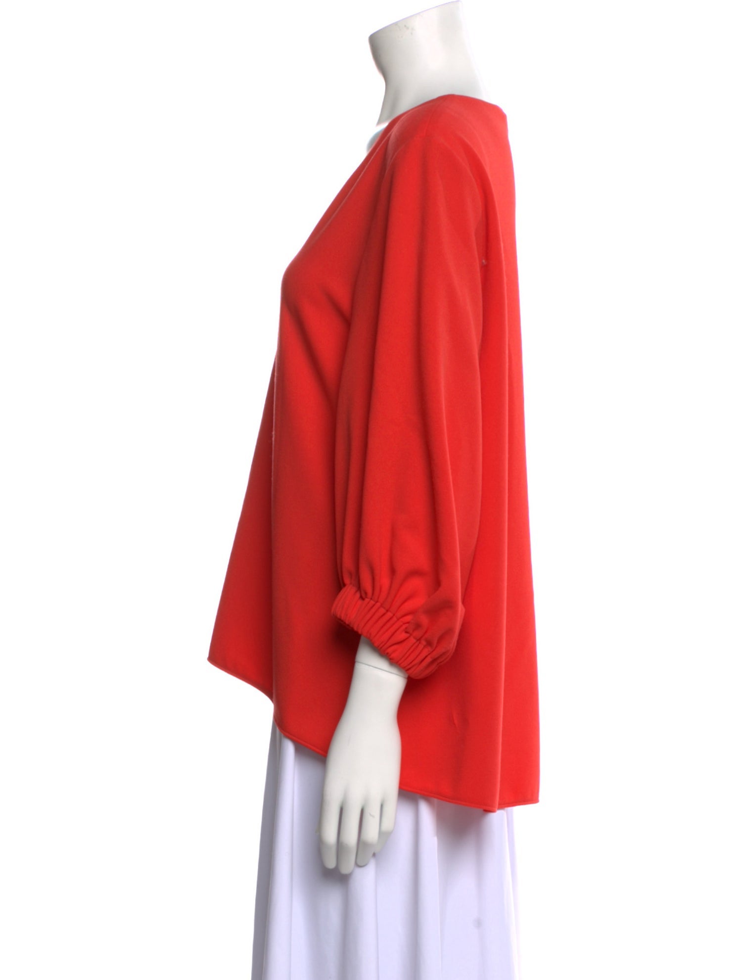 Tibi V-Neck Three-Quarter Sleeve Blouse
