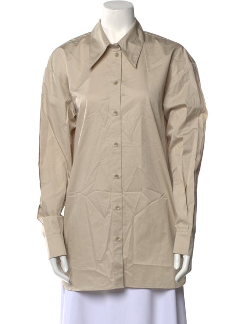 Tibi Long Sleeve Button-Up Top