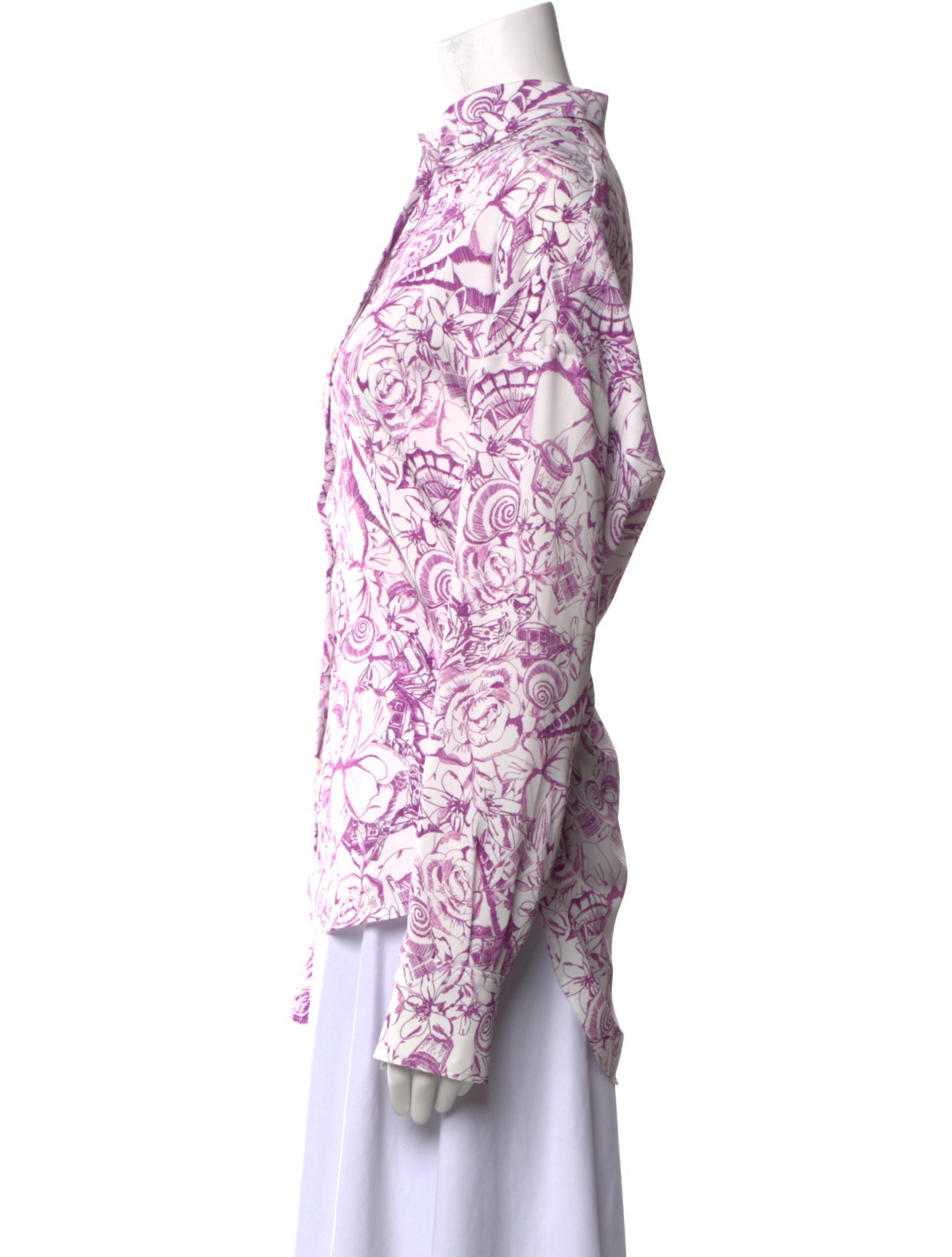 Tibi Floral Print Mock Neck Blouse