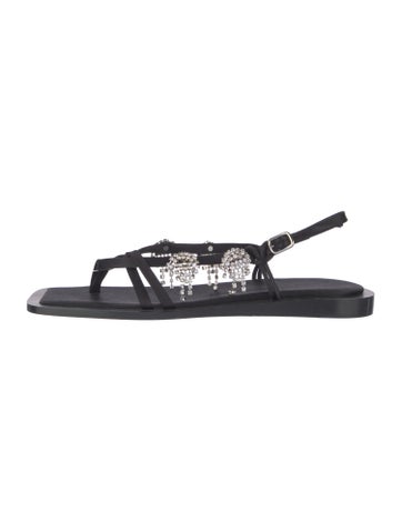 Tibi Sandals Satin Crystal Embellishments Slingback IT 39 | 9