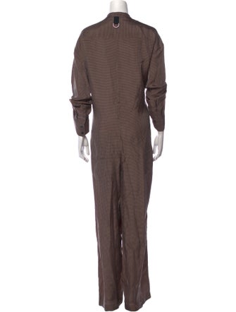 Tibi Plaid Print Mock Neck Jumpsuit