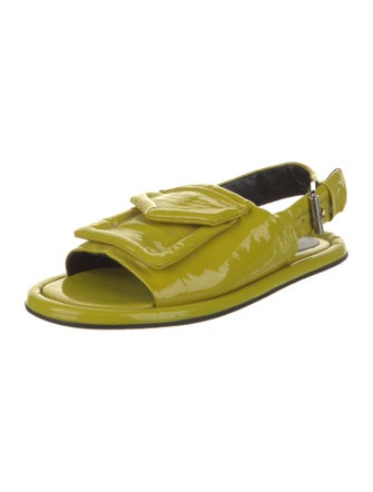 Tibi Patent Leather Slingback Sandals