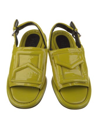 Tibi Patent Leather Slingback Sandals