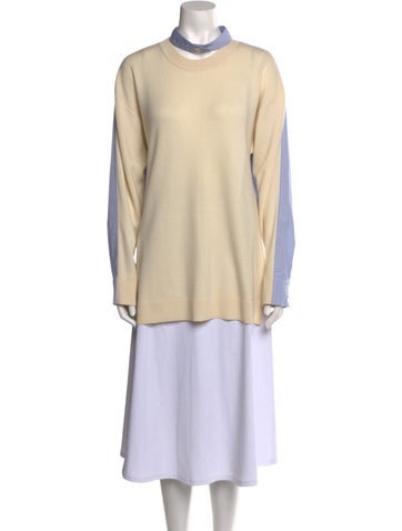 Tibi Tops Merino Wool Colorblock Pattern Tunic M