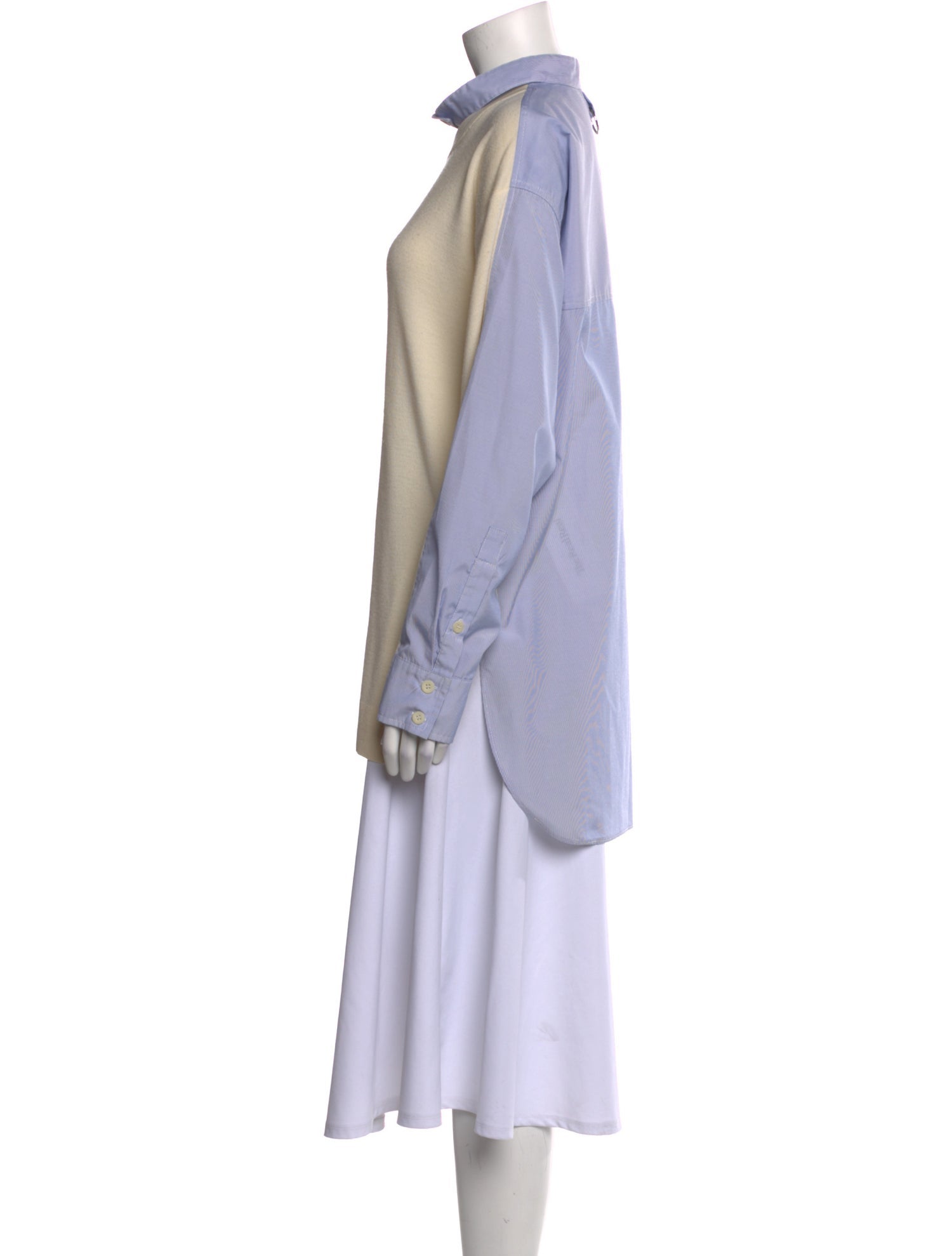 Tibi Merino Wool Colorblock Pattern Tunic