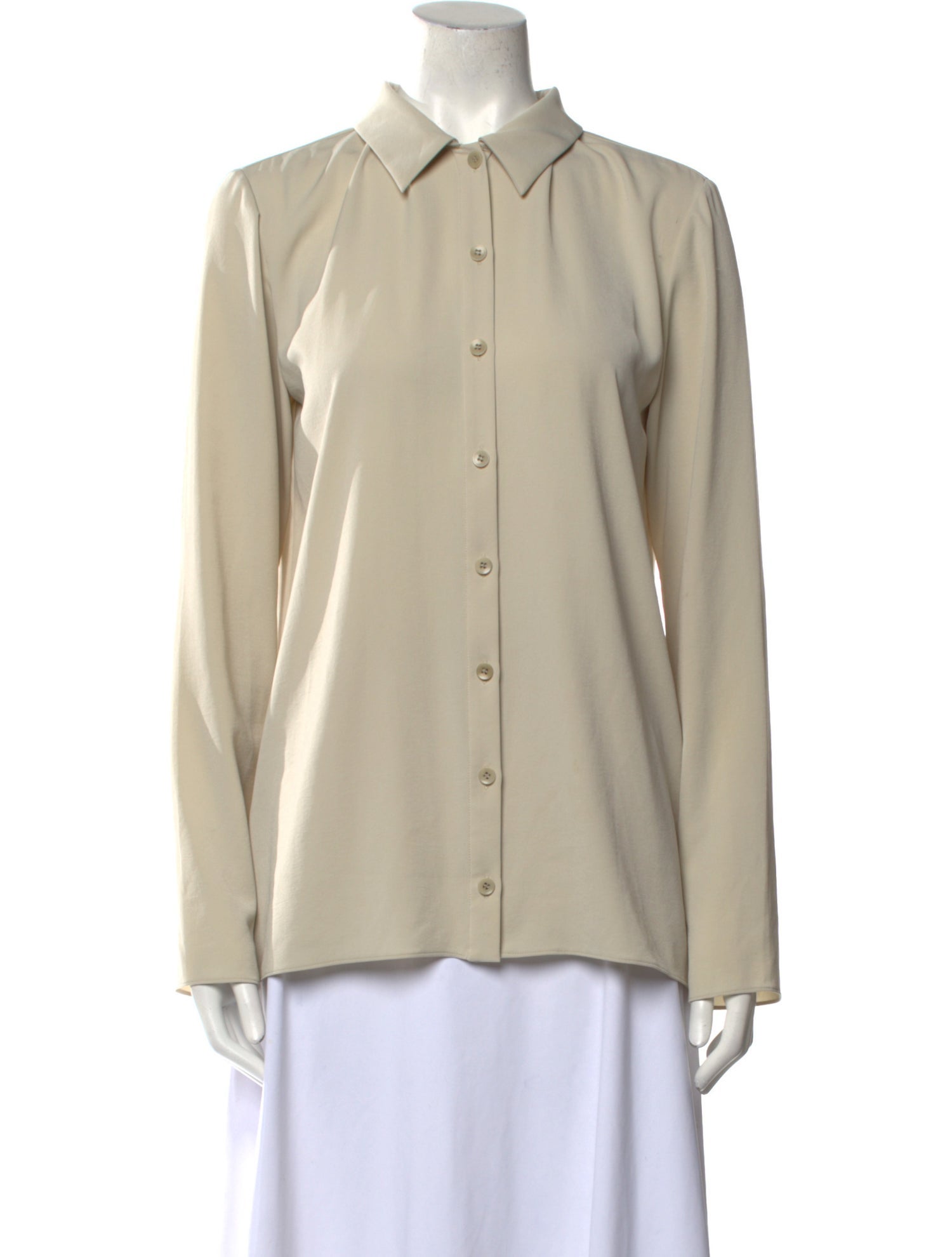 Tibi Long Sleeve Button-Up Top