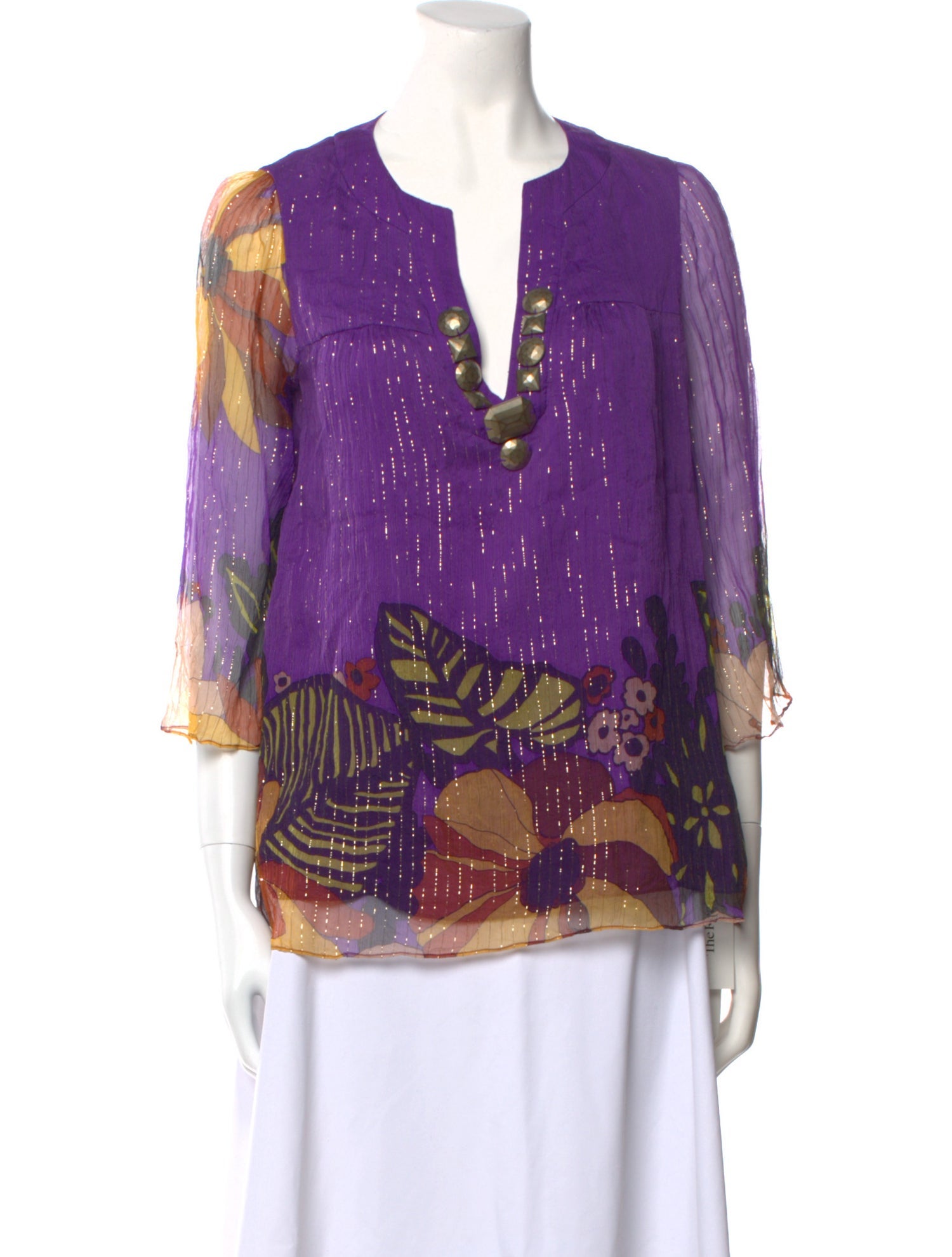 Tibi Silk Printed Blouse