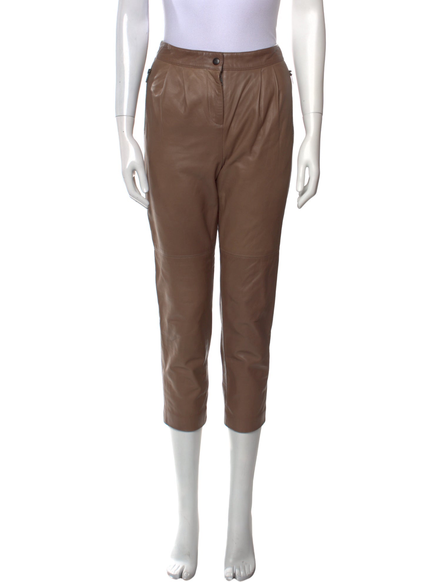 Tibi Leather Skinny Leg Pants