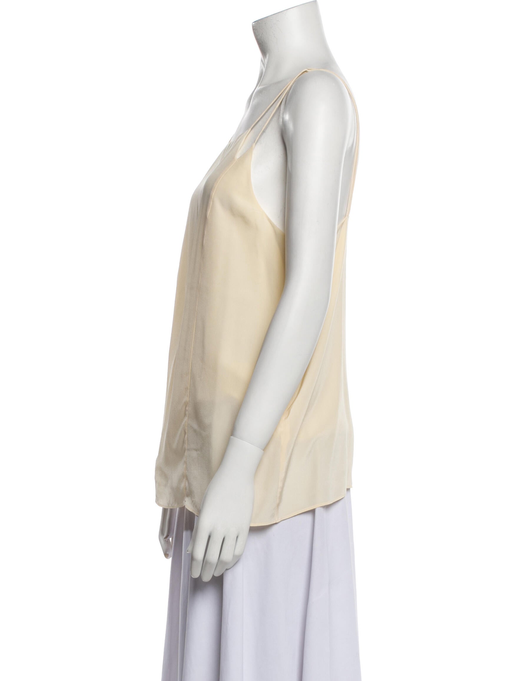 Tibi Silk Square Neckline Top