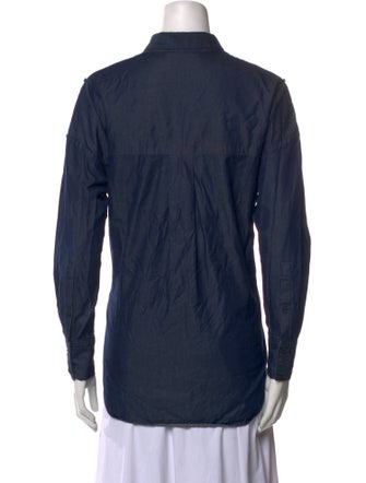 Tibi Long Sleeve Button-Up Top