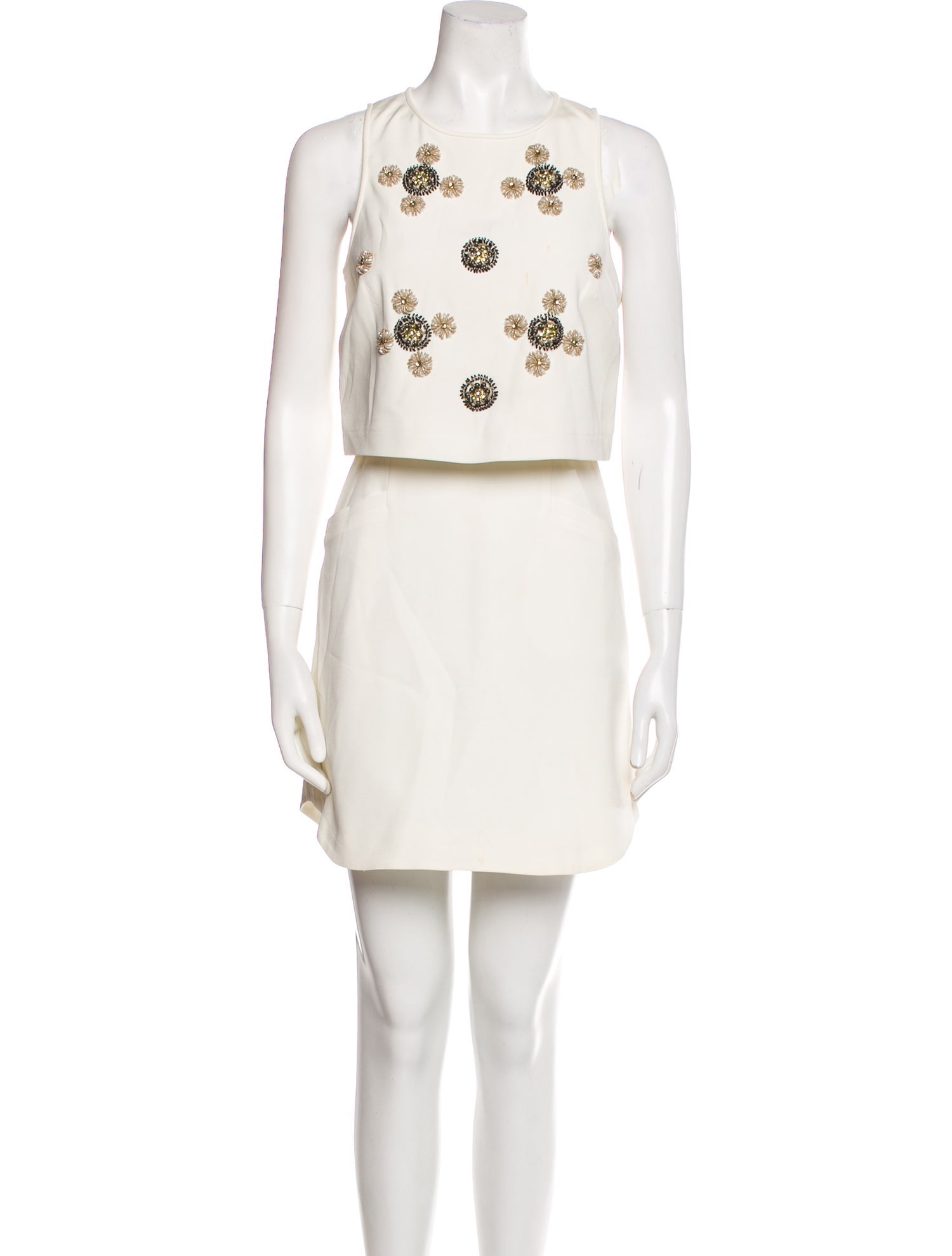 Tibi Crew Neck Mini Dress