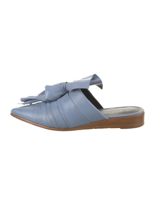 Tibi Leather Bow Accents Mules