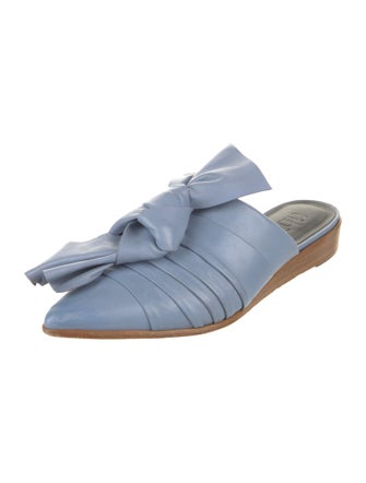 Tibi Leather Bow Accents Mules
