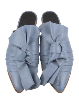 Tibi Leather Bow Accents Mules