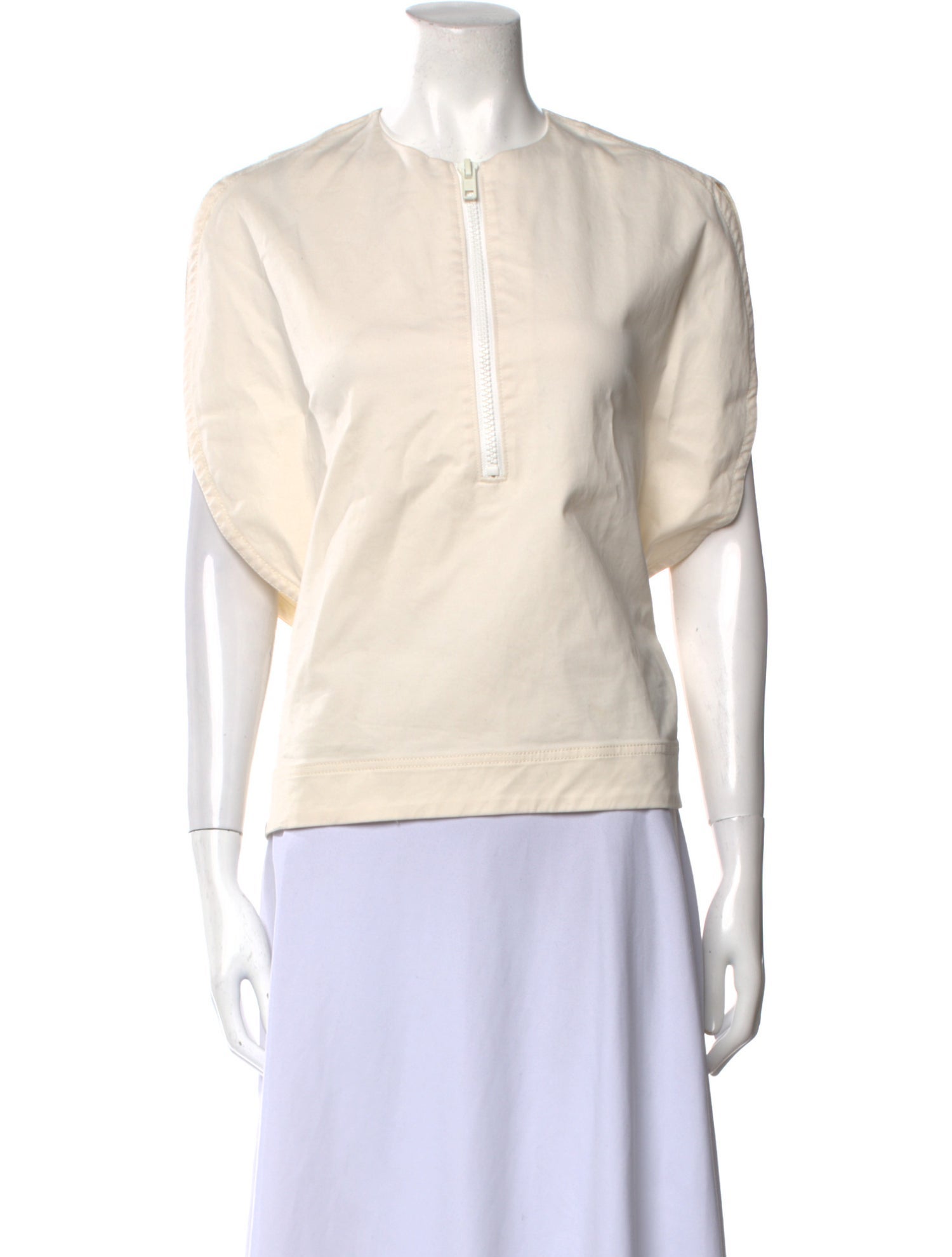 Tibi Crew Neck Short Sleeve Top