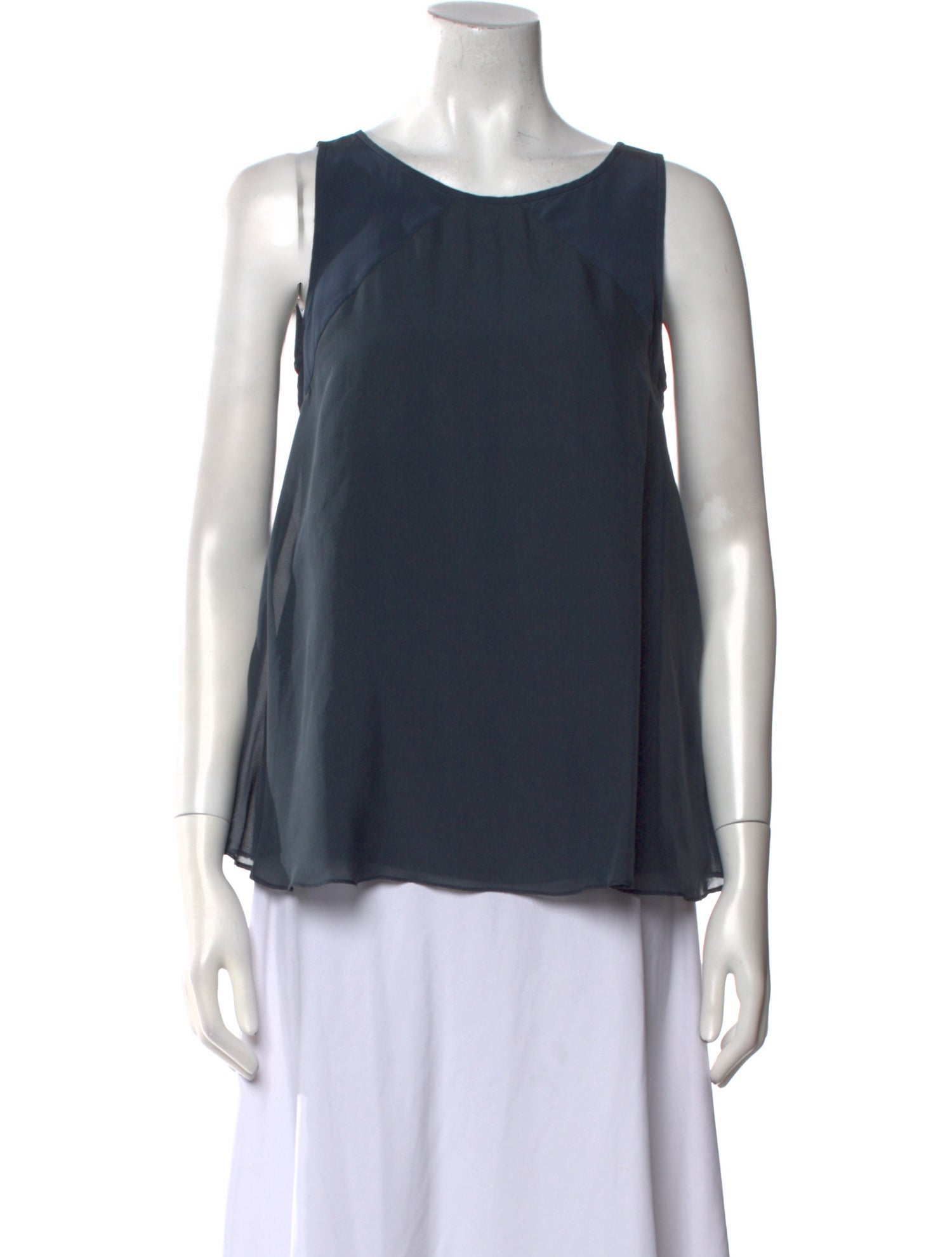 Tibi Silk Scoop Neck Top
