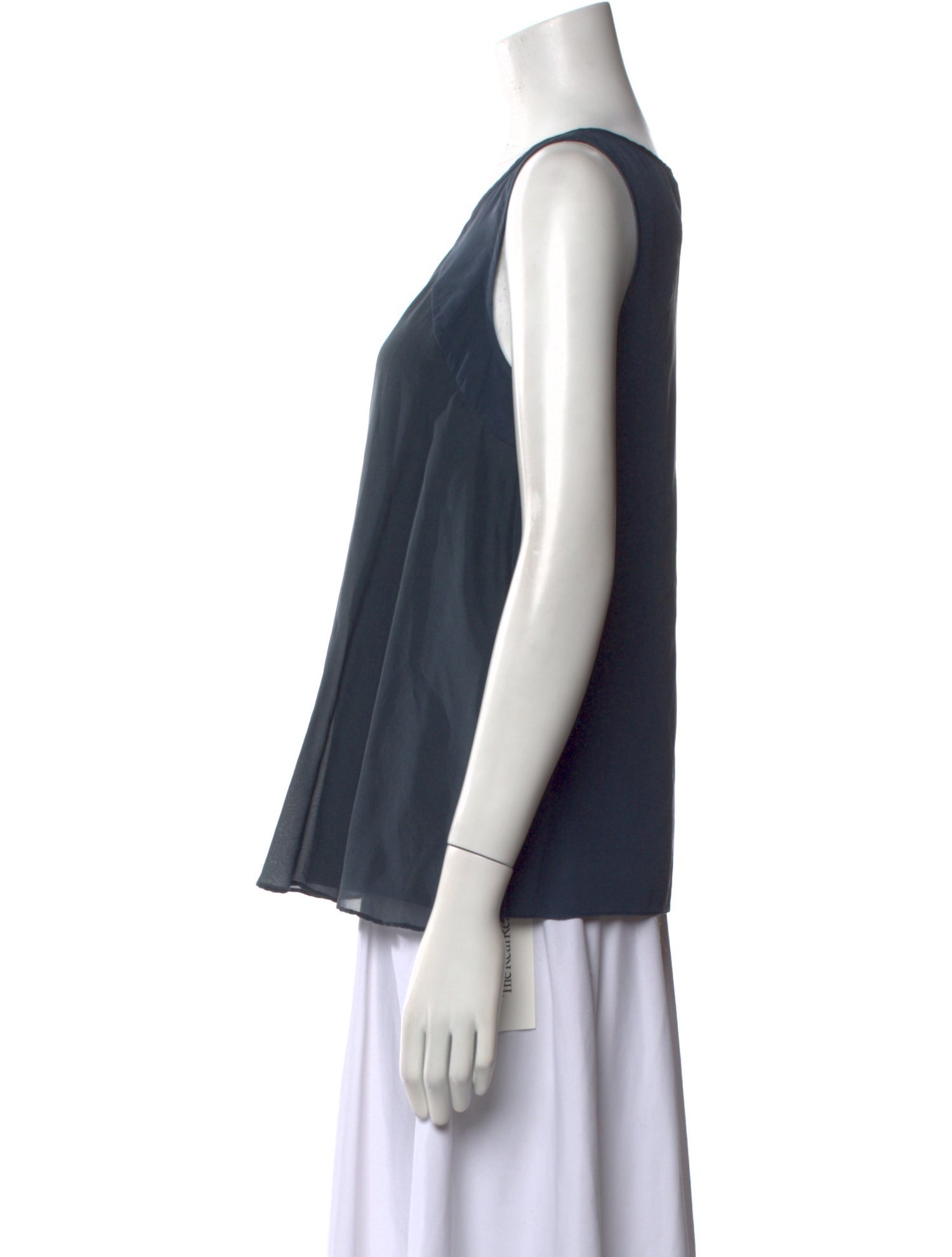 Tibi Silk Scoop Neck Top