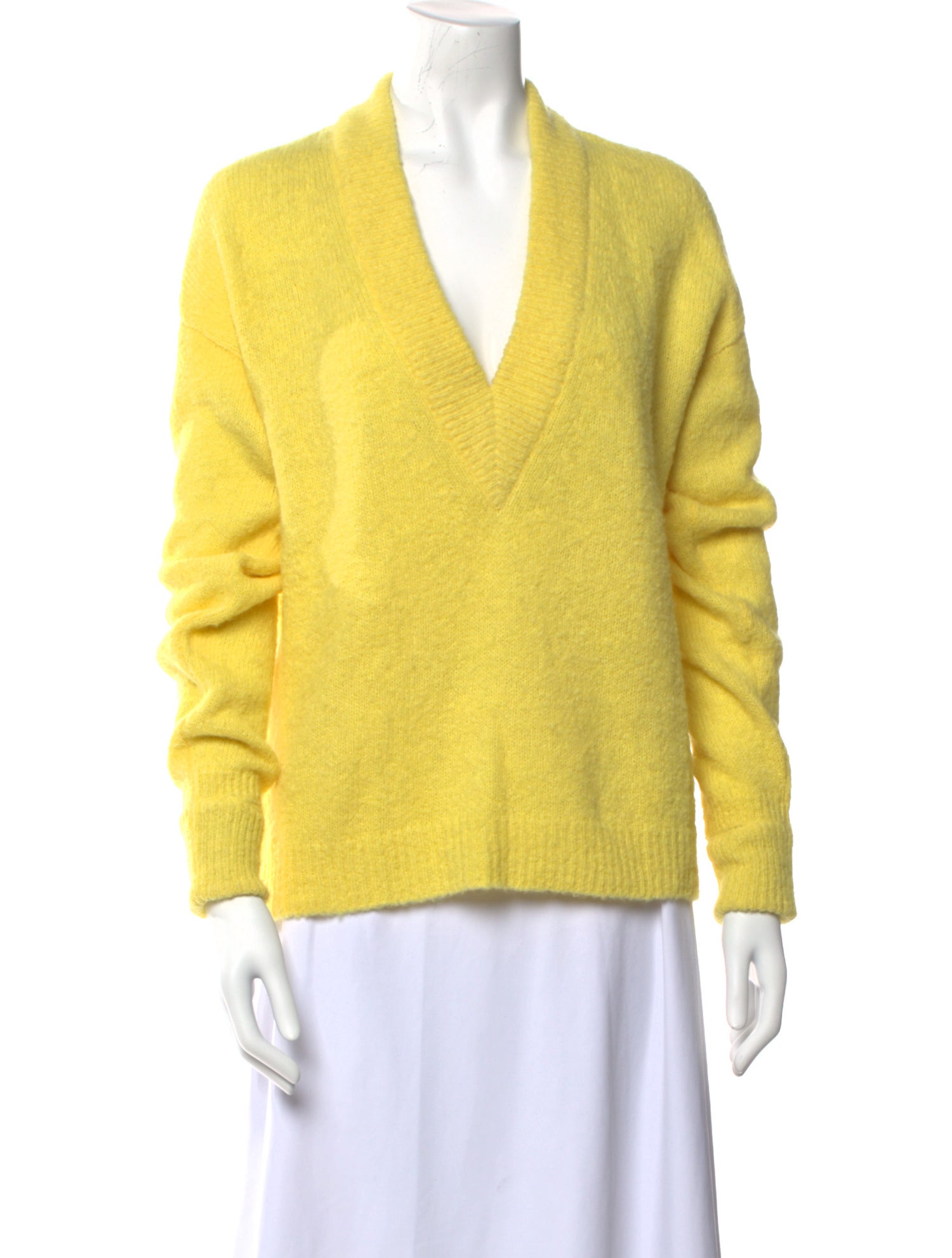 Tibi Alpaca V-Neck Sweater