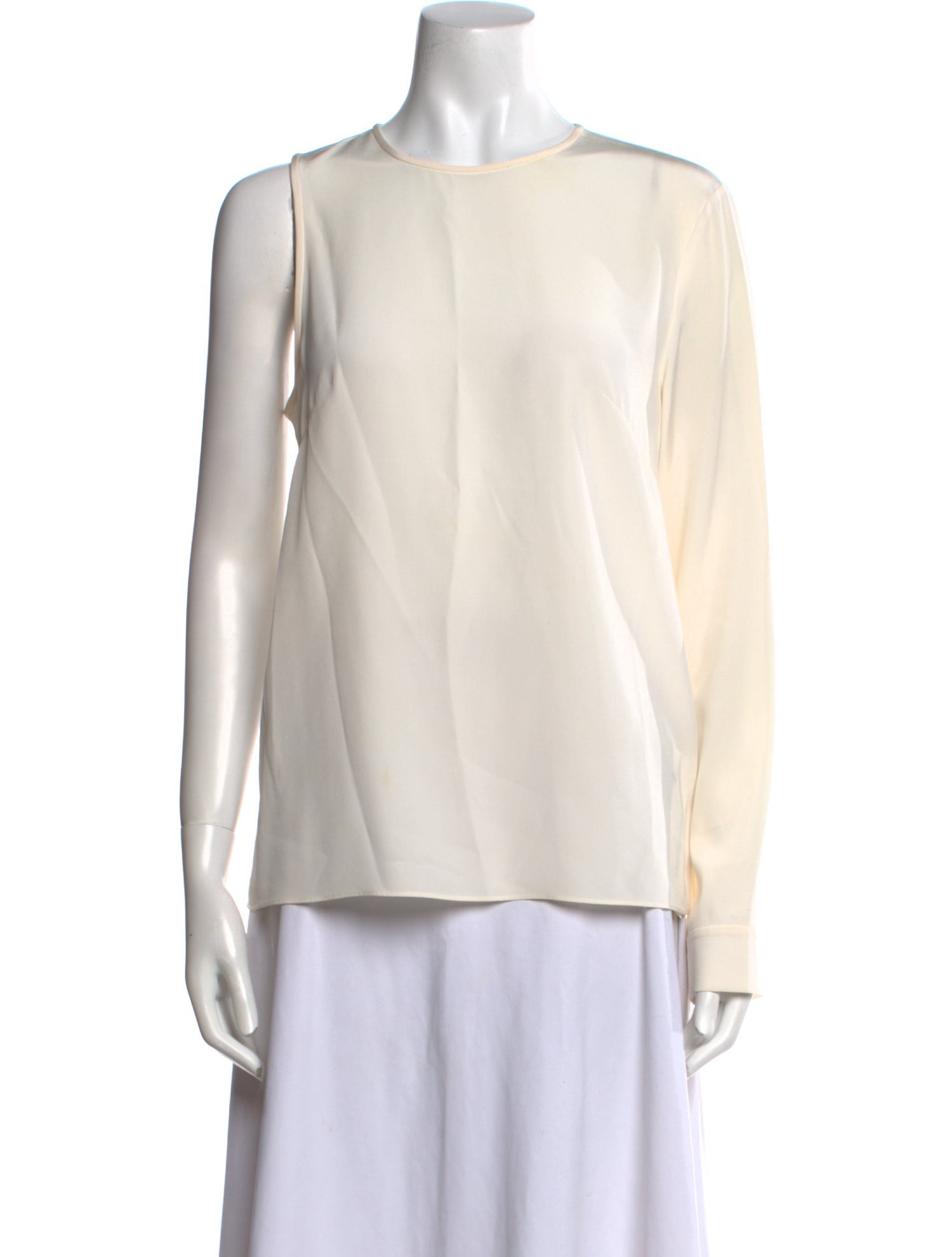 Tibi Silk Crew Neck Top