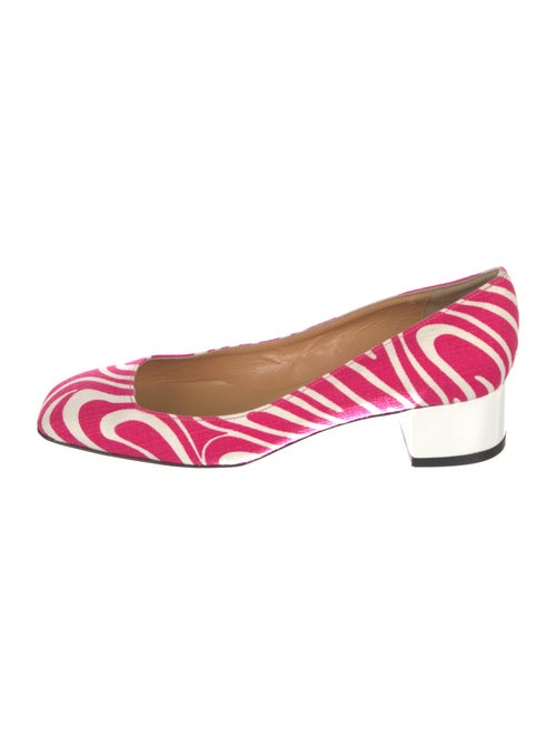 Tibi Canvas Printed Slingback Pumps