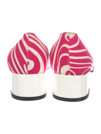 Tibi Canvas Printed Slingback Pumps