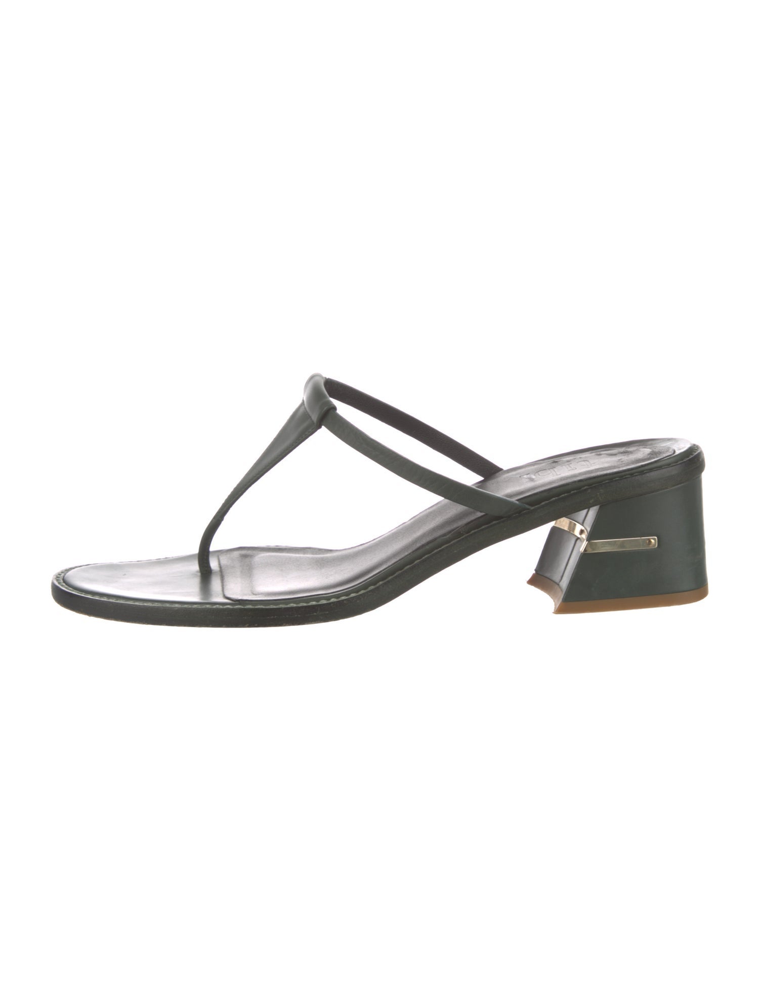 Tibi Leather T-Strap Sandals