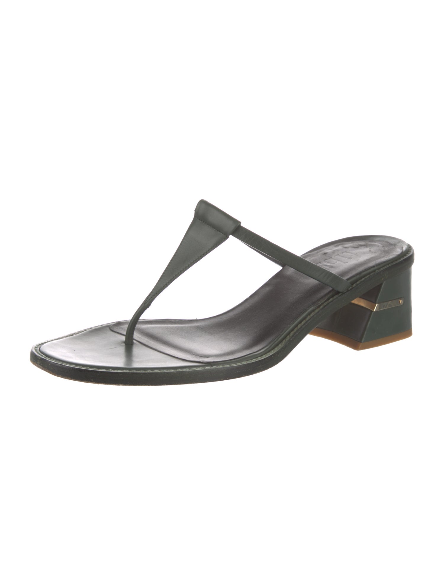 Tibi Leather T-Strap Sandals