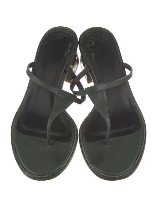 Tibi Leather T-Strap Sandals