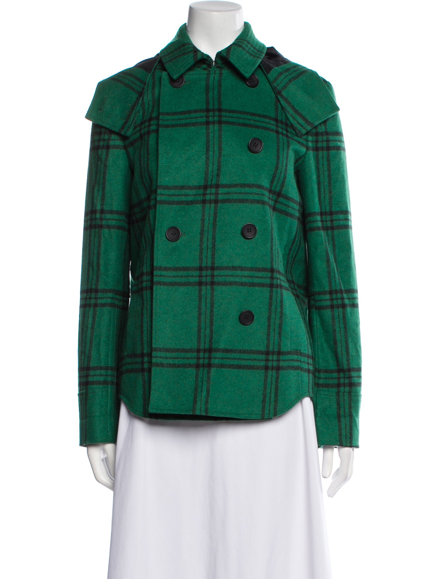 Tibi Plaid Print Utility Jacket