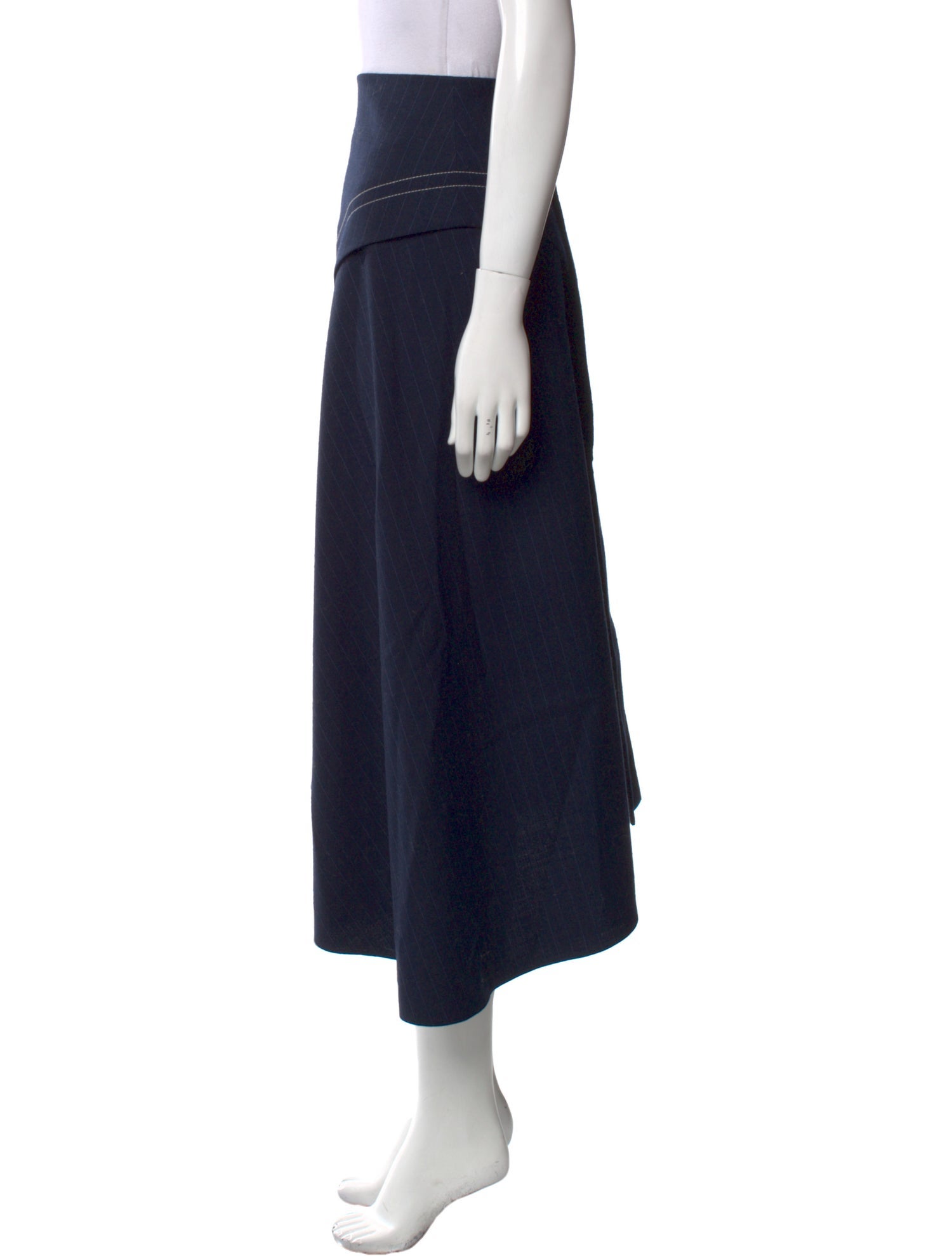 Tibi Embroidered Accent Midi Length Skirt