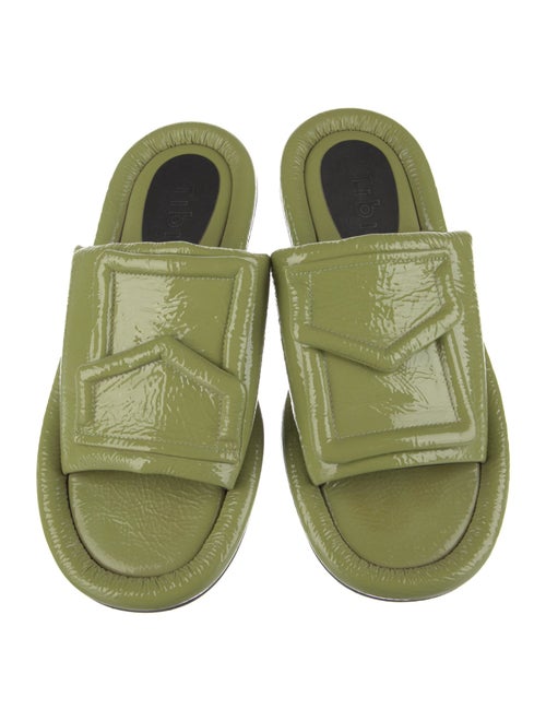 Tibi Patent Leather Slides