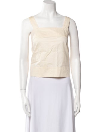 Tibi Square Neckline Sleeveless Crop Top