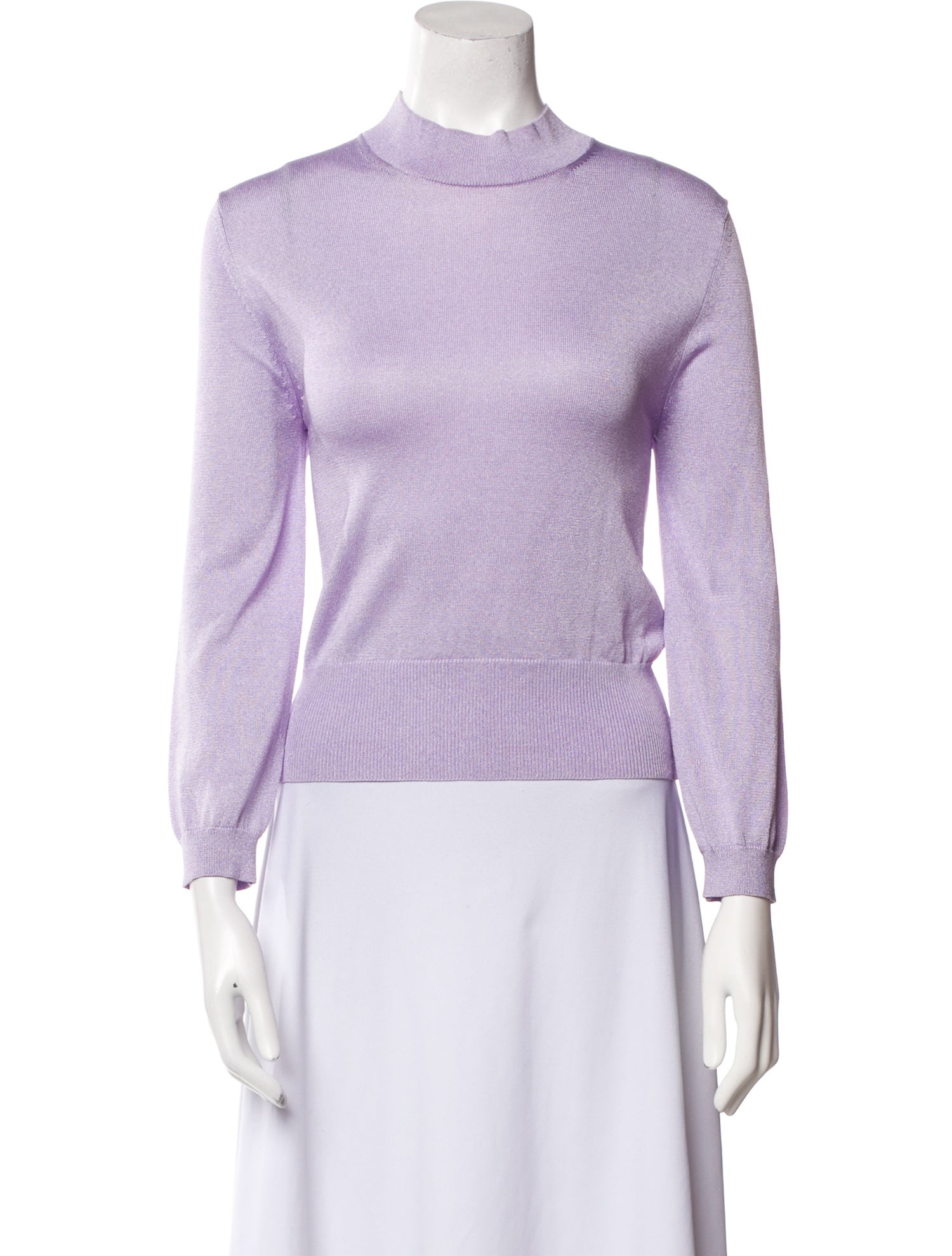 Tibi Mock Neck Long Sleeve Top