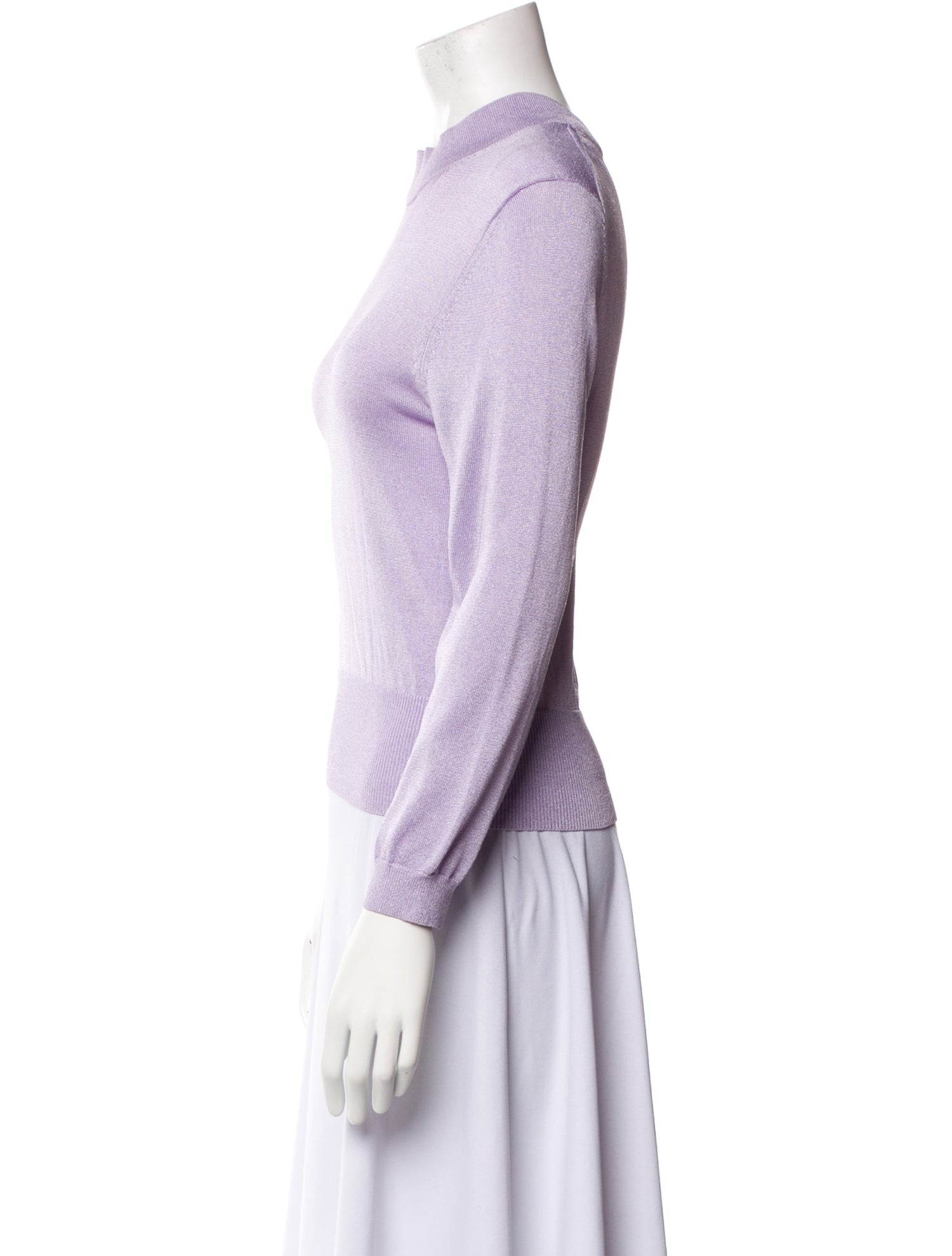 Tibi Mock Neck Long Sleeve Top