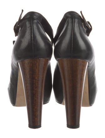 Tibi Leather T-Strap Pumps