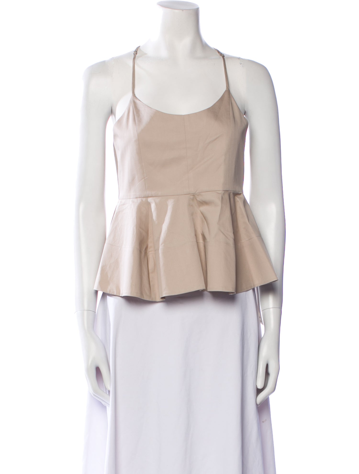 Tibi Scoop Neck Sleeveless Crop Top