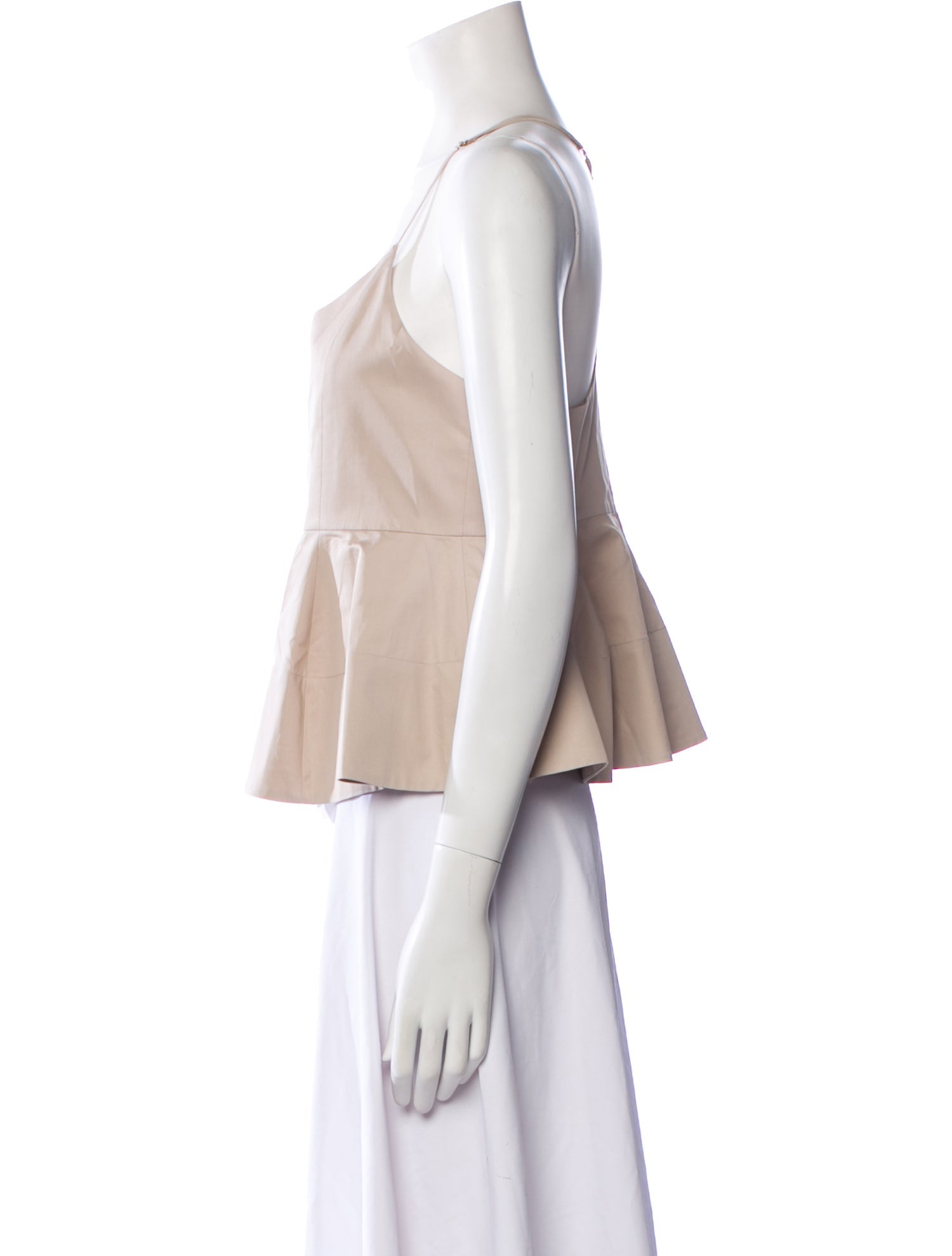 Tibi Scoop Neck Sleeveless Crop Top