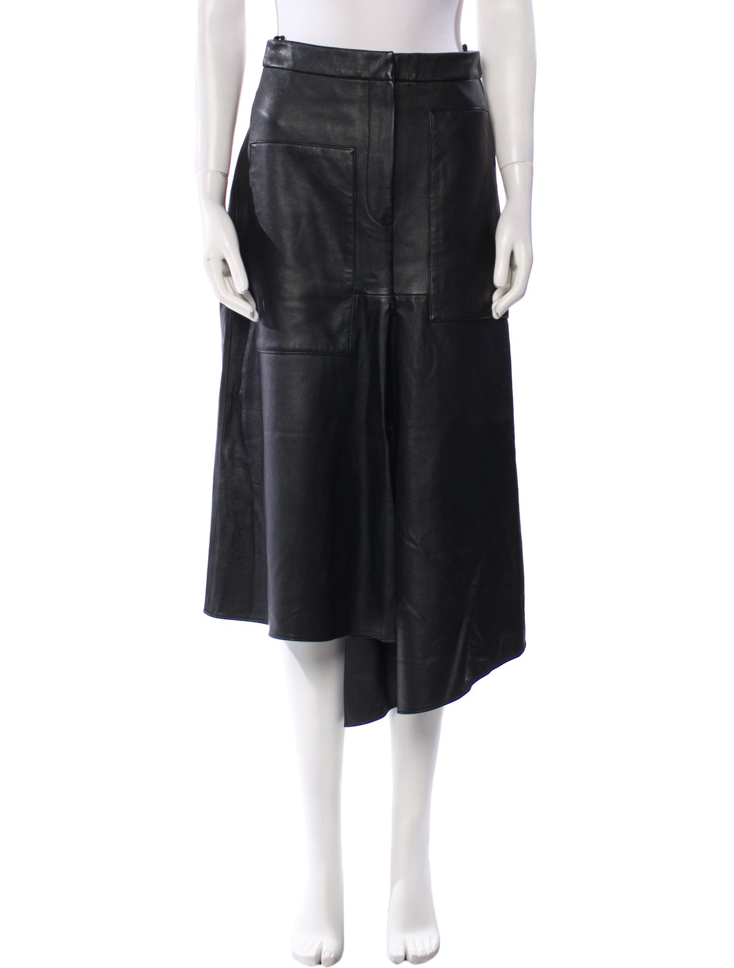 Tibi Leather Midi Length Skirt