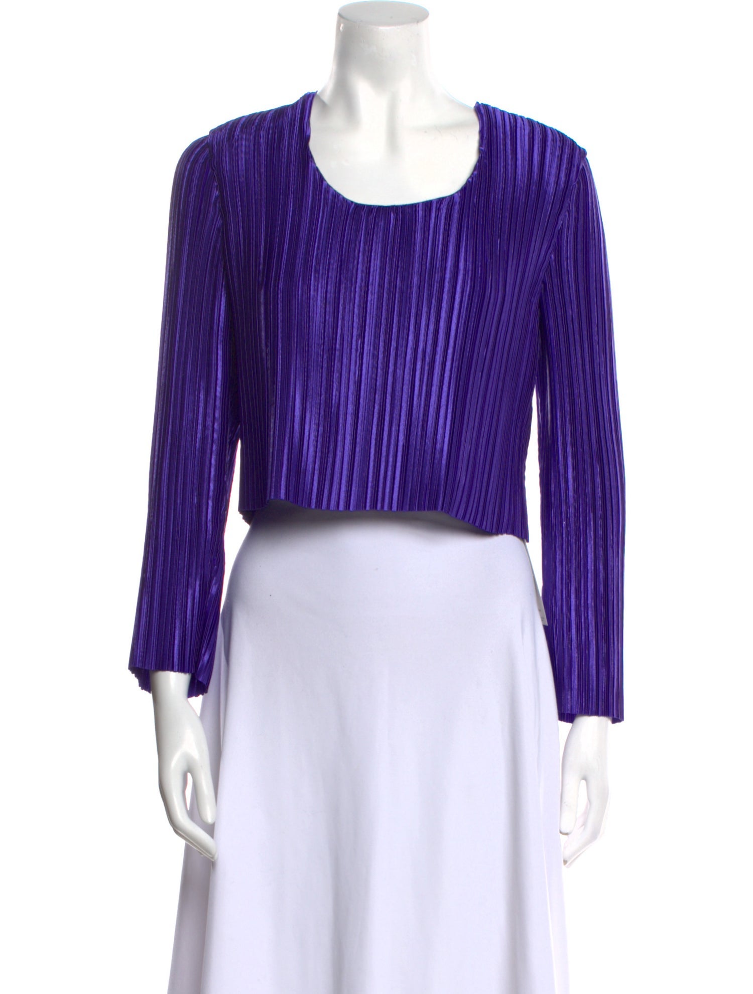 Tibi Striped Scoop Neck Crop Top